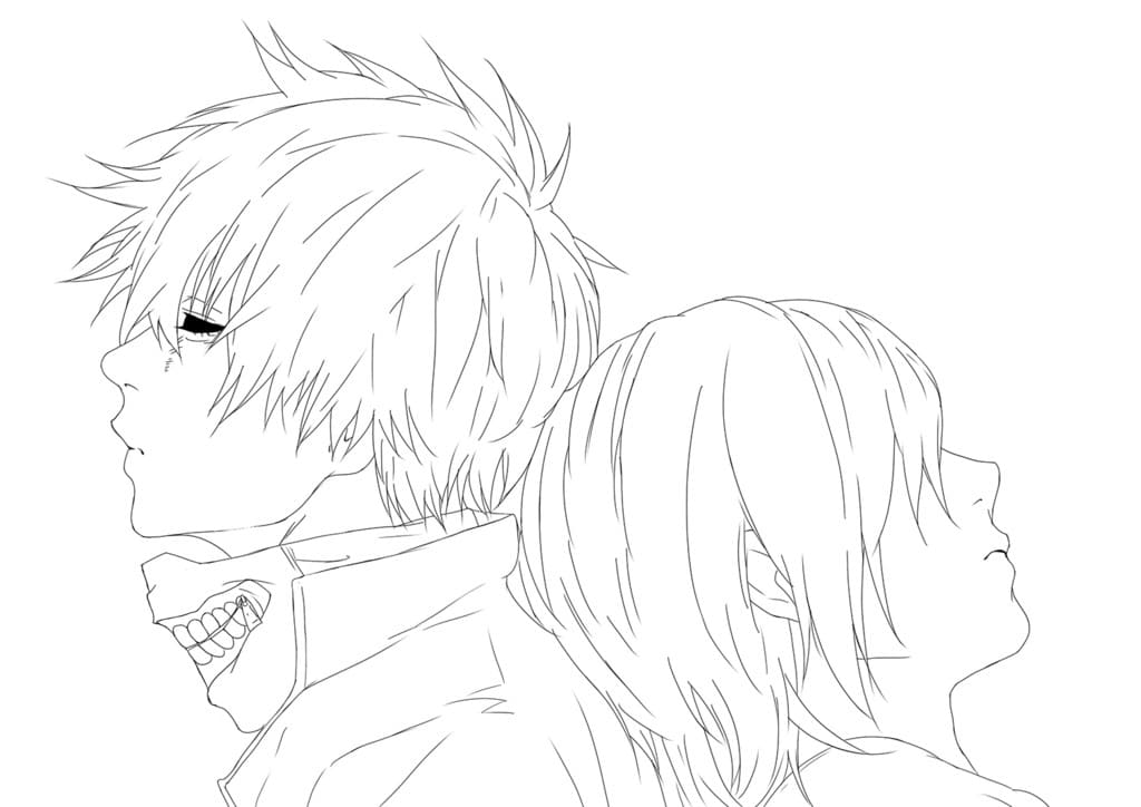 Tokyo ghoul coloring pages