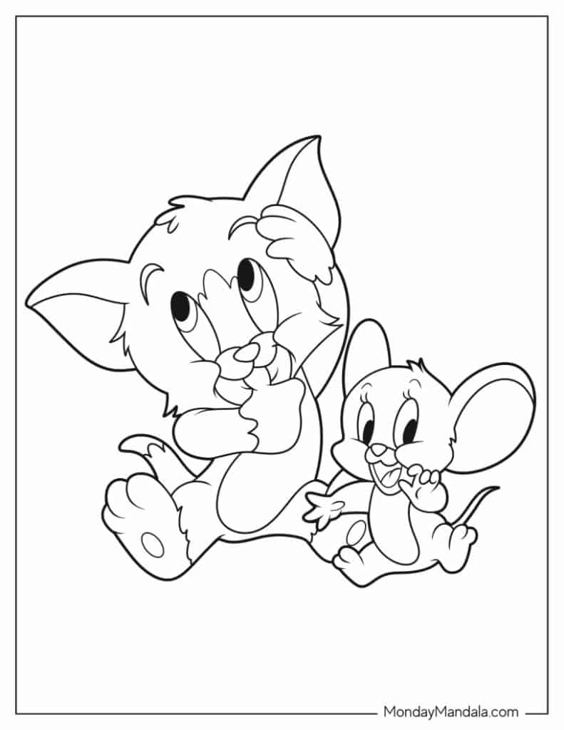 Tom and jerry coloring pages free pdf printables