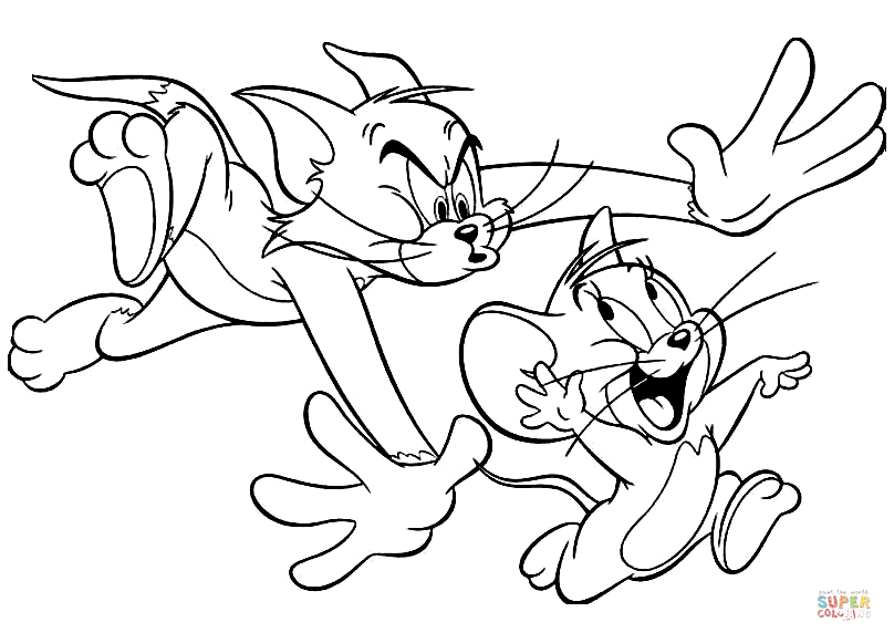 Tom is trying to catch jerry coloring page free printable coloring pages
