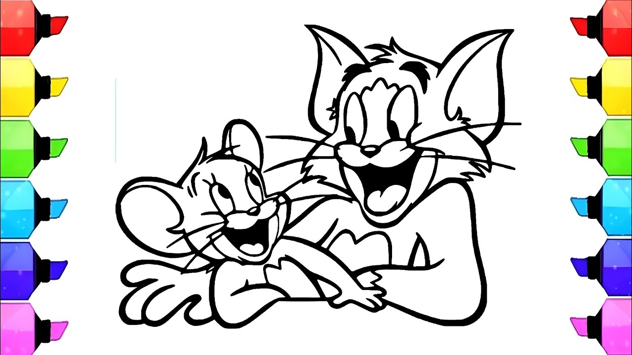 To and jerry drawing easy to and jerry drawing painting and coloring pages for kids toddlers