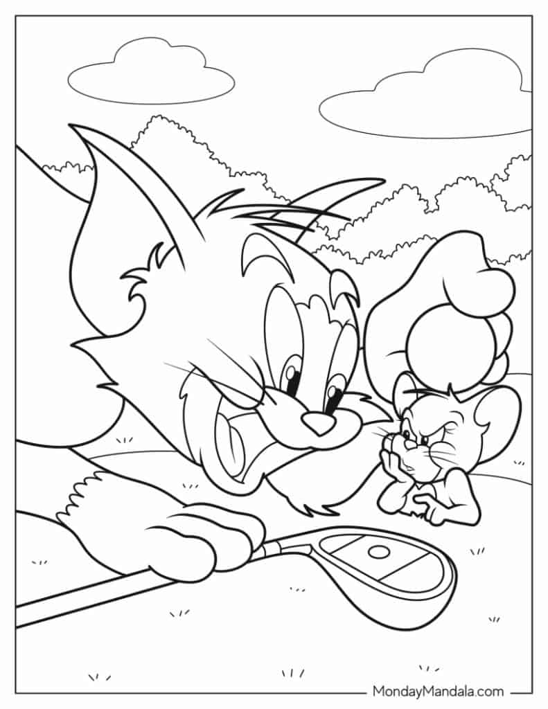 Tom and jerry coloring pages free pdf printables
