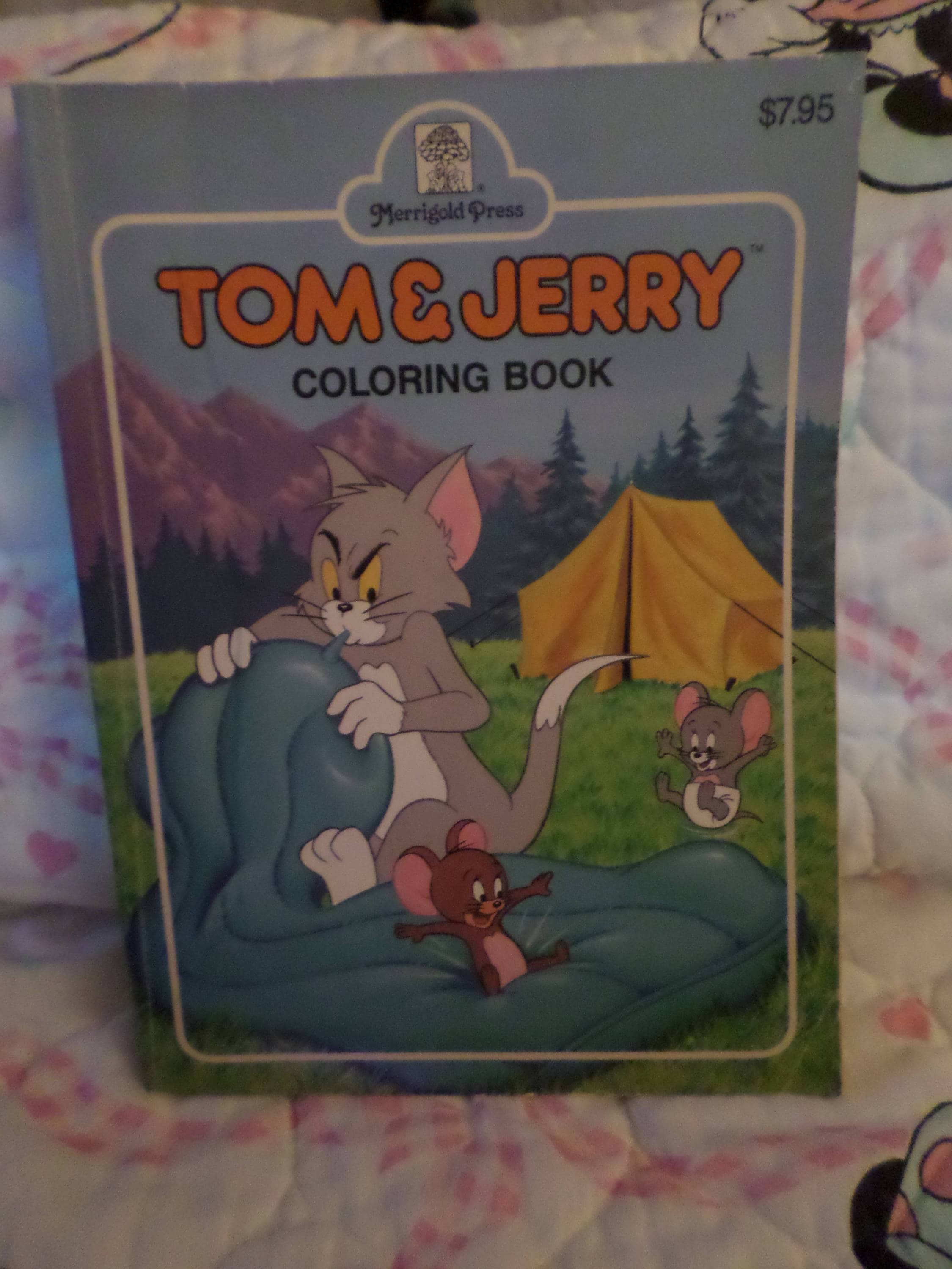 Tom jerry coloring book vintage merrigold press big five pages colored inside rare characters baby mouse too