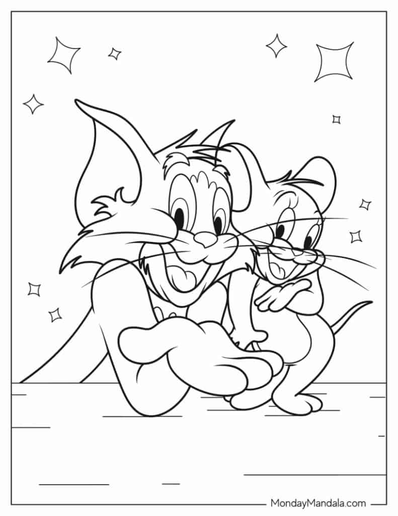 Tom and jerry coloring pages free pdf printables