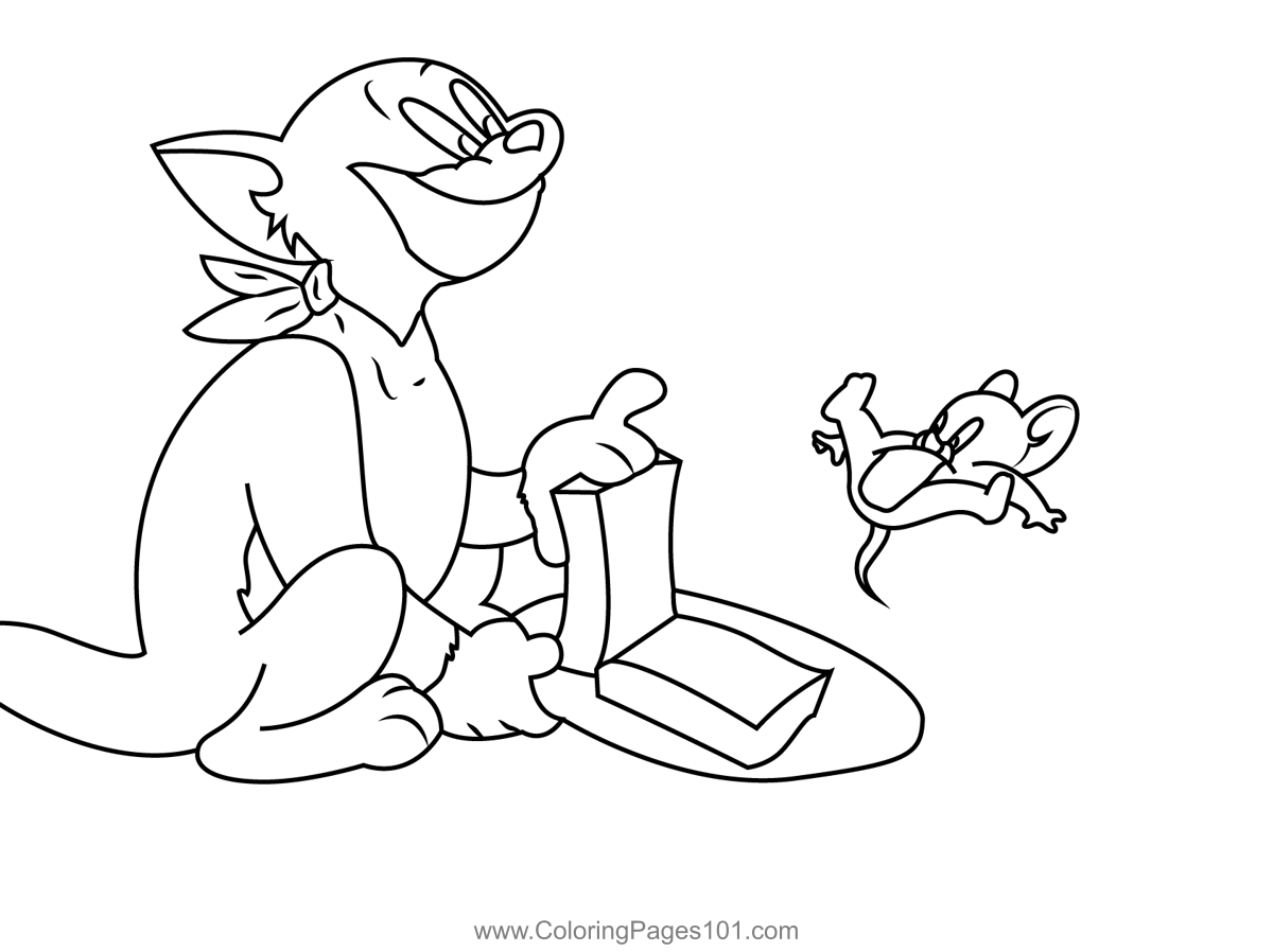 Tom ready to eat jerry coloring page for kids