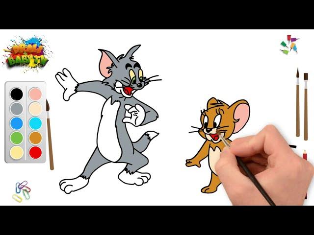 To and jerry coloring step by step to and jerry drawing coloring page