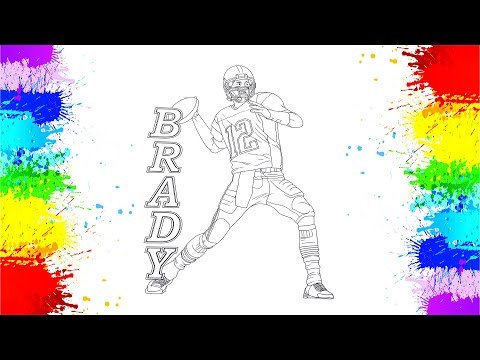 Tom brady american football coloring page markers coloring hobby