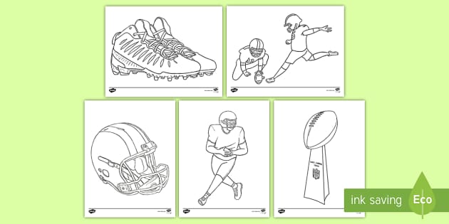 Football coloring sheets activity for kids