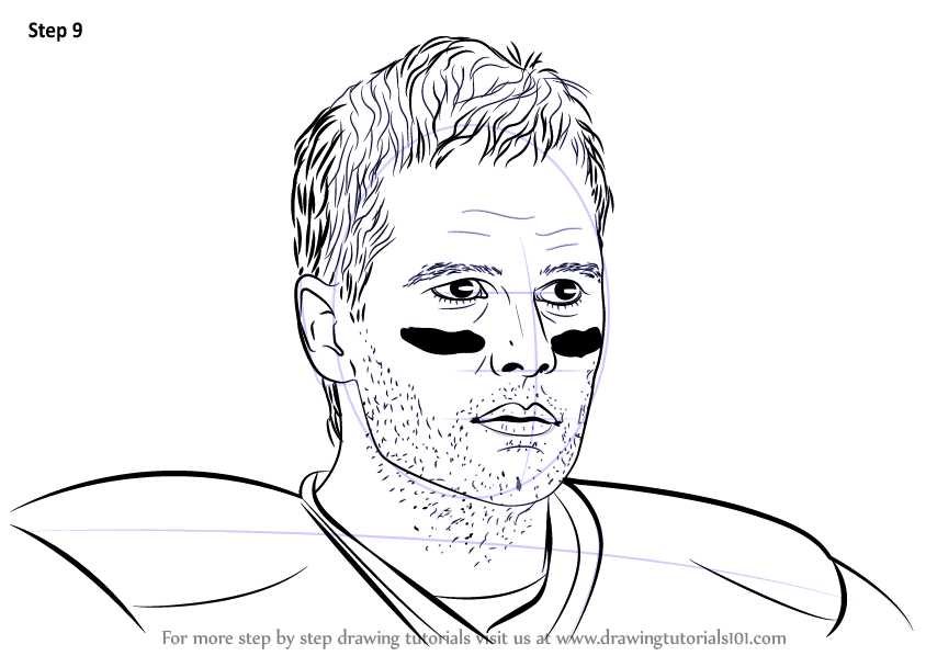 How to draw tom brady footballers step by step