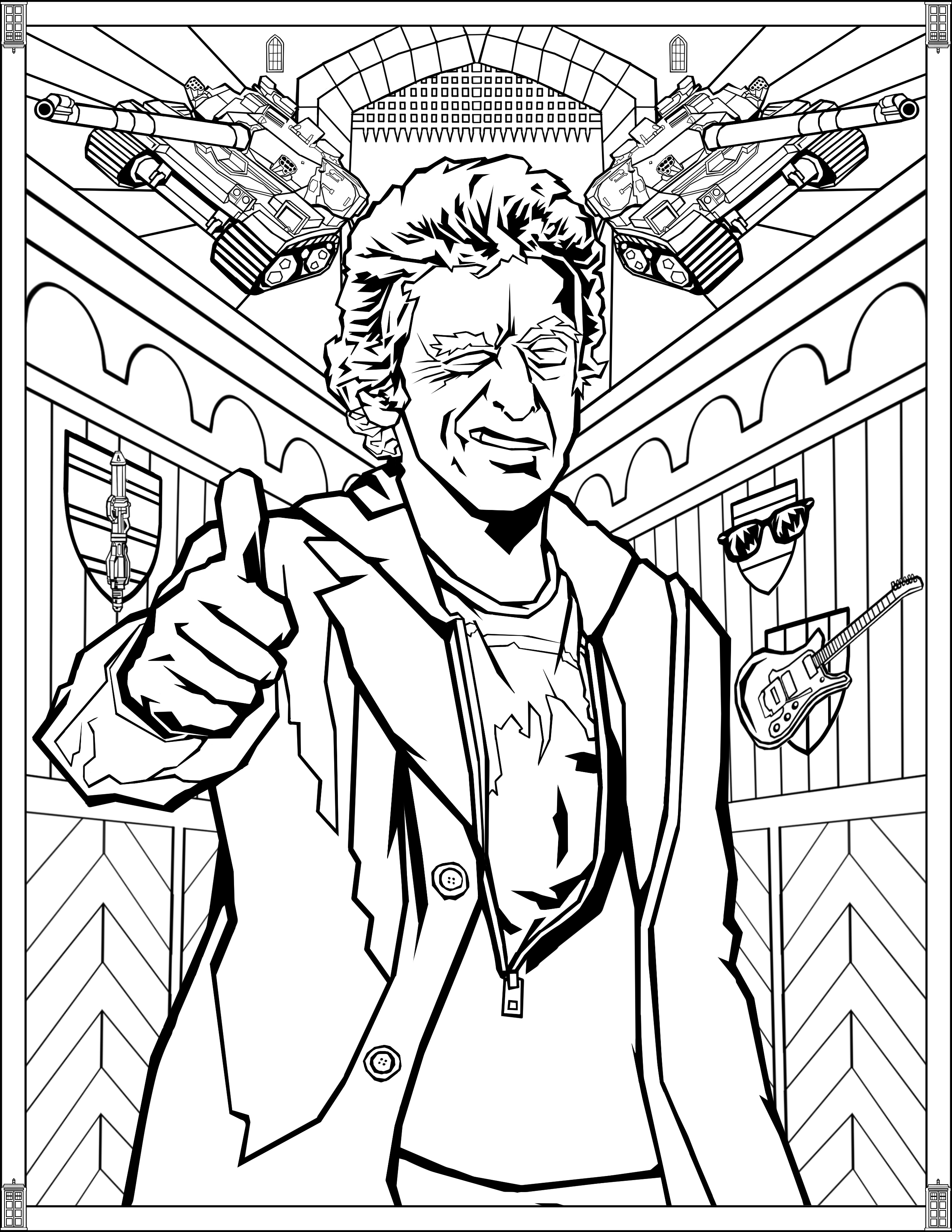 Doctor who wibbly wobbly timey wimey coloring pages printables