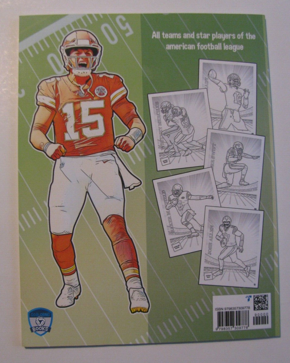 Tom bradypatrick mahomesdaktuarogers nfl football coloring book