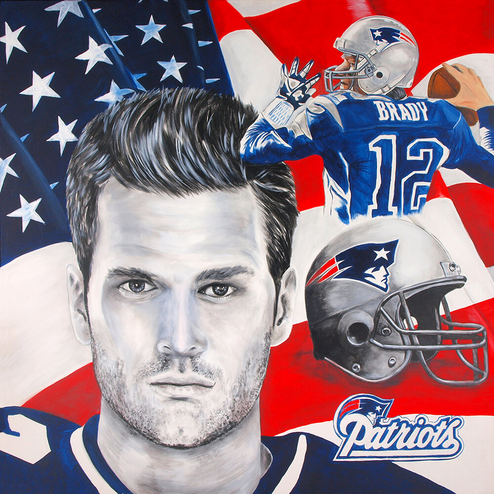 Buy art for less tom brady on canvas by ed capeau print