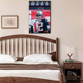 Rugby sports star tom brady canvas poster art wall decor tom brady