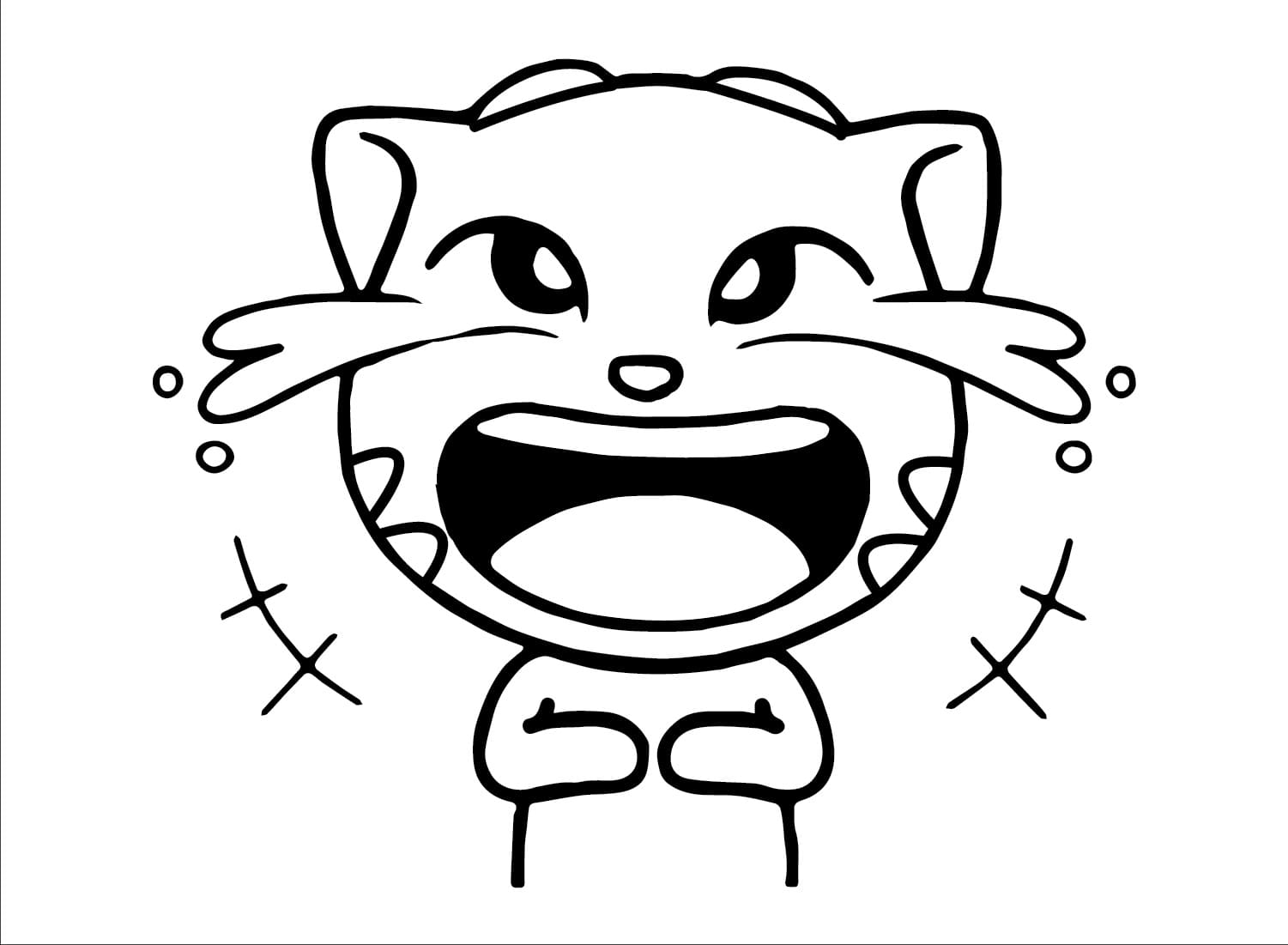 Laughing talking tom coloring page
