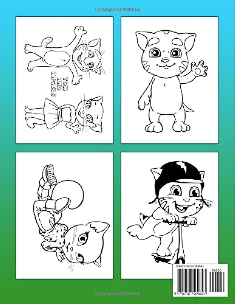 Talking tom and friends coloring book a great item for fans of adorable cats to color relax and have more fun by joy rainbow