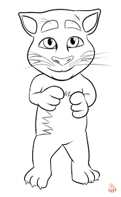 Talking tom coloring pages free printable and easy to color