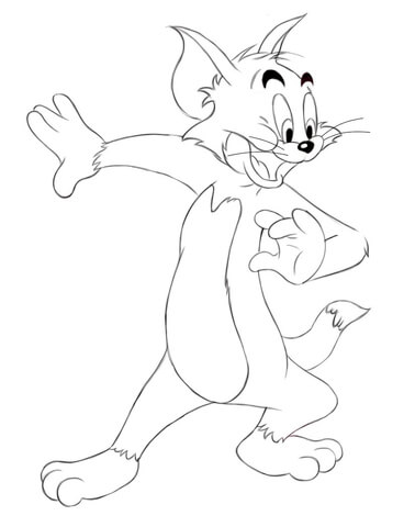 Tom the cat coloring page free printable coloring pages