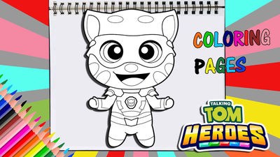 Talking tom heroes coloring pages by playhouse on