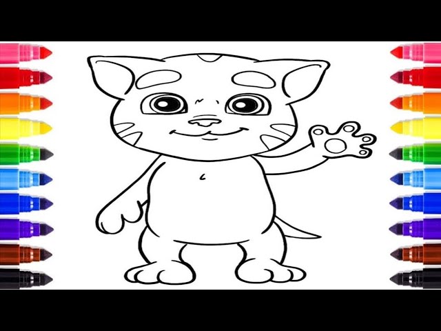 How to color talking to and talking angela coloring pages