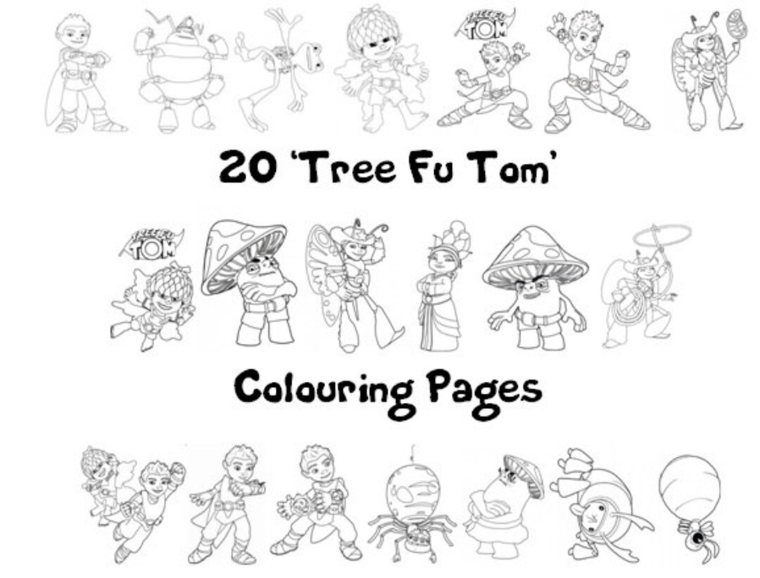 Tree fu tom colouring book pack x a sheets rainy day holiday craft for children