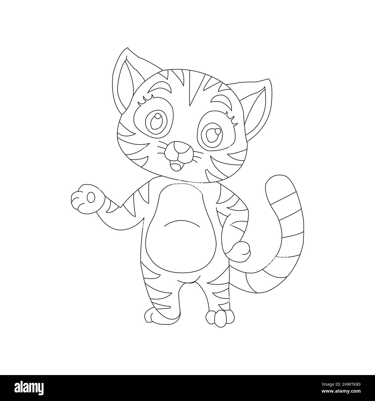 Coloring page outline of cute cat animal coloring page cartoon vector illustration stock vector image art