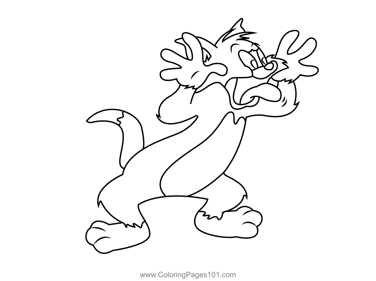 Naughty tom coloring page for kids