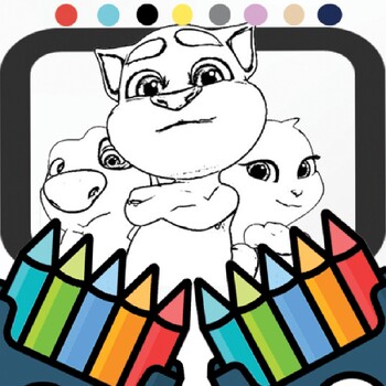 Talking tom and angela coloring pagestalking tom coloring pages pictures