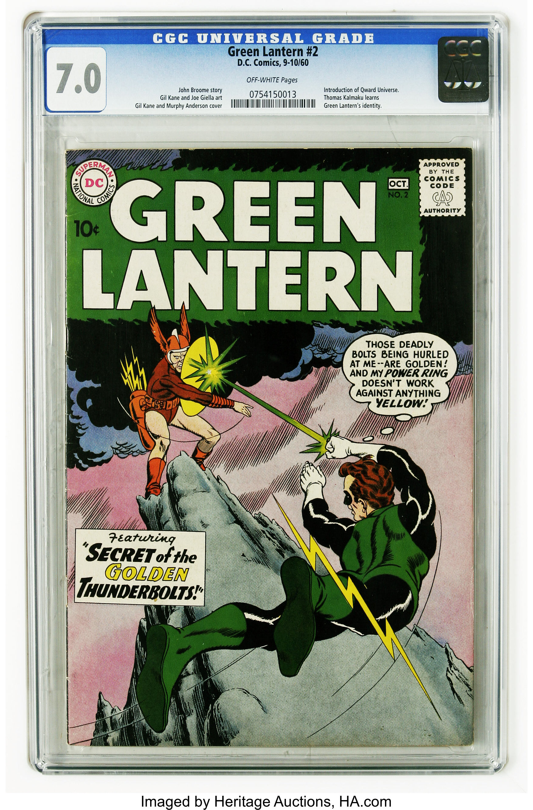 Green lantern dc cgc fnvf off