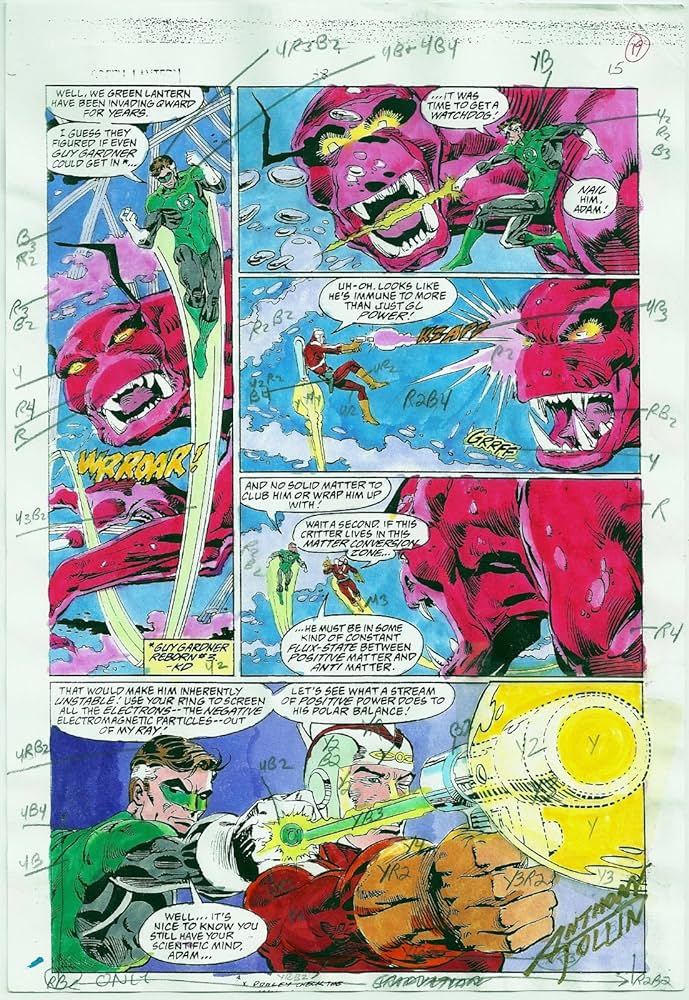 Green lantern ics production art original page signed anthony tollin at s entertainment collectibles store