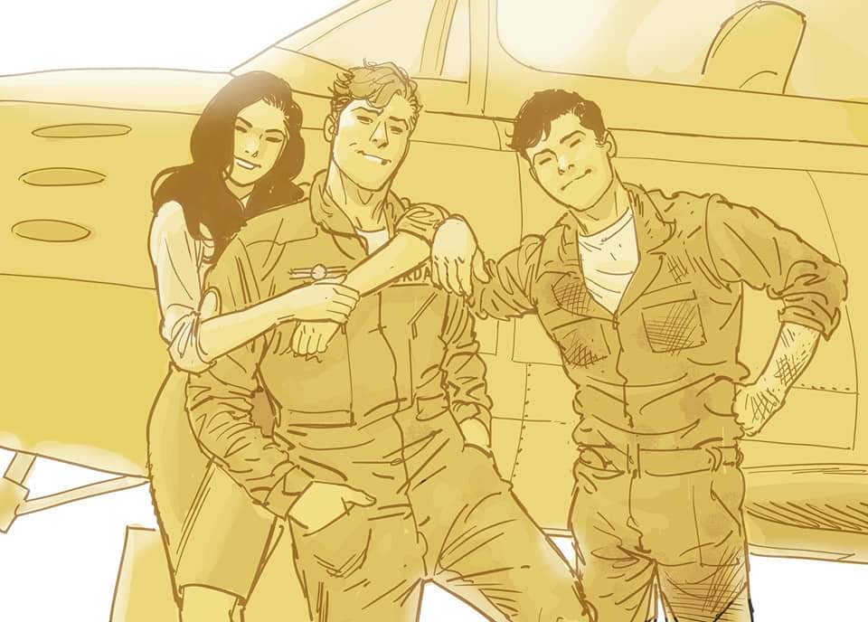 Artwork carol ferris hal jordan and tom kalmaku by evan doc shaner via tumblr rdcics