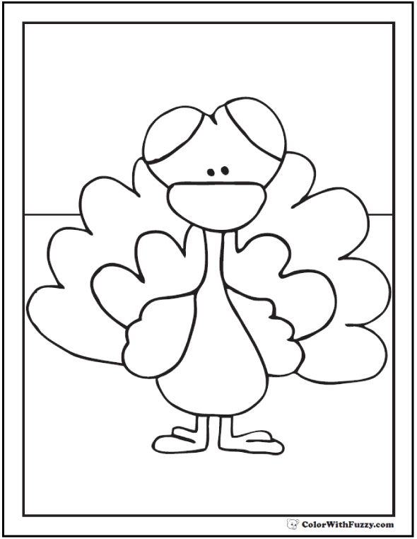 Turkey coloring pages digital interactive thanksgiving printables