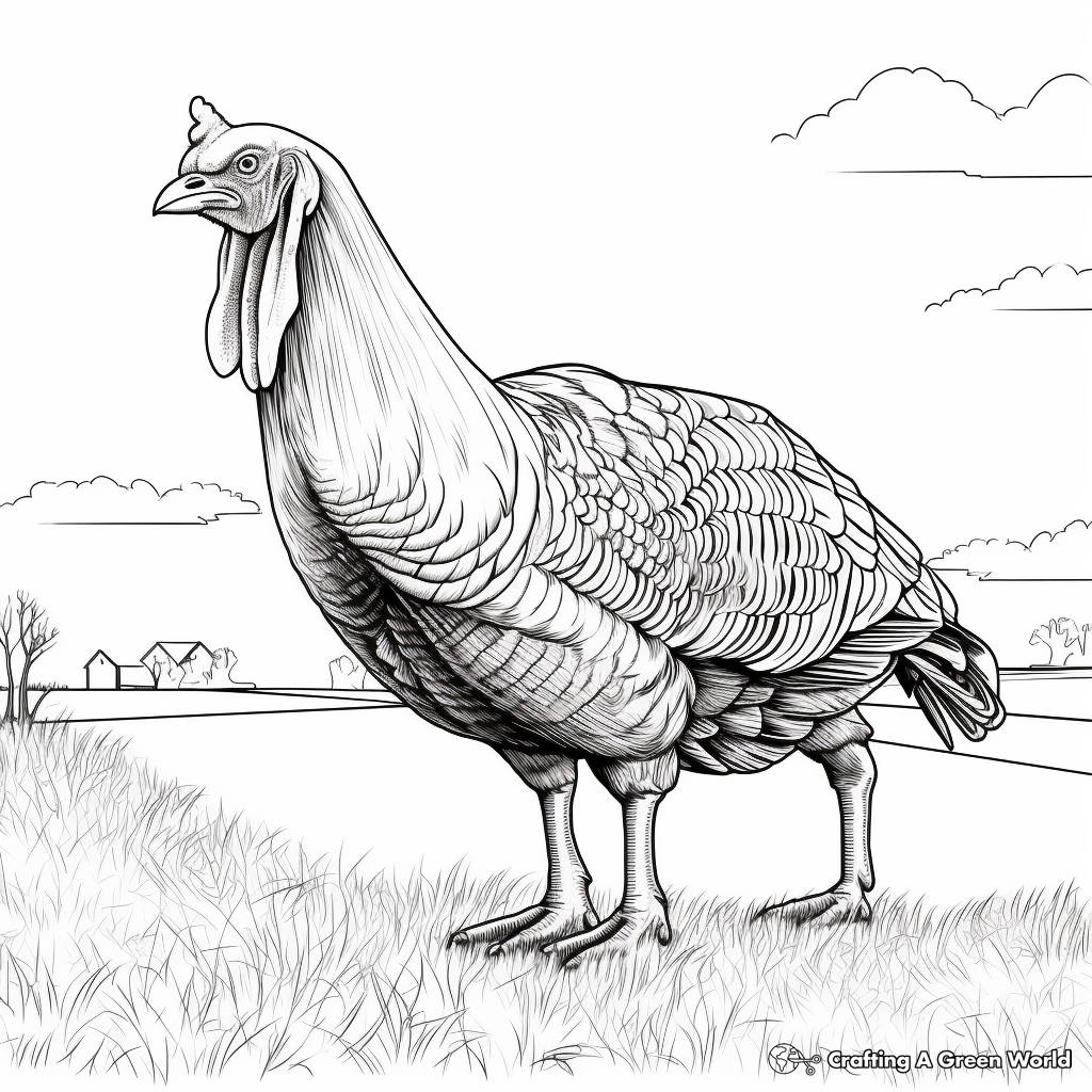 Realistic turkey coloring pages