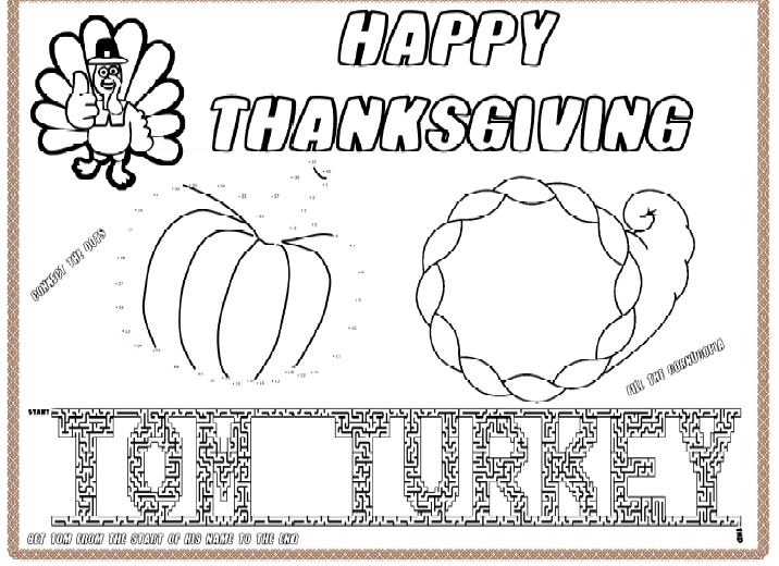 Tom turkey adds new coloring page
