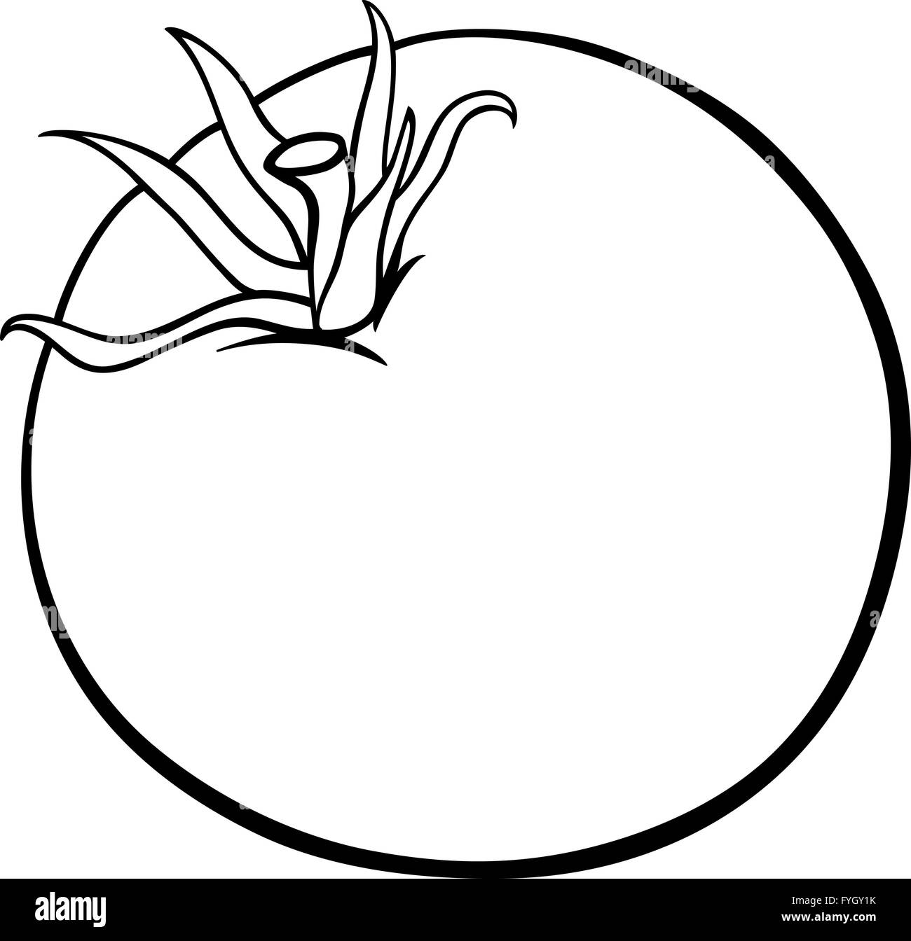 Tomato vegetable cartoon for coloring book stock photo
