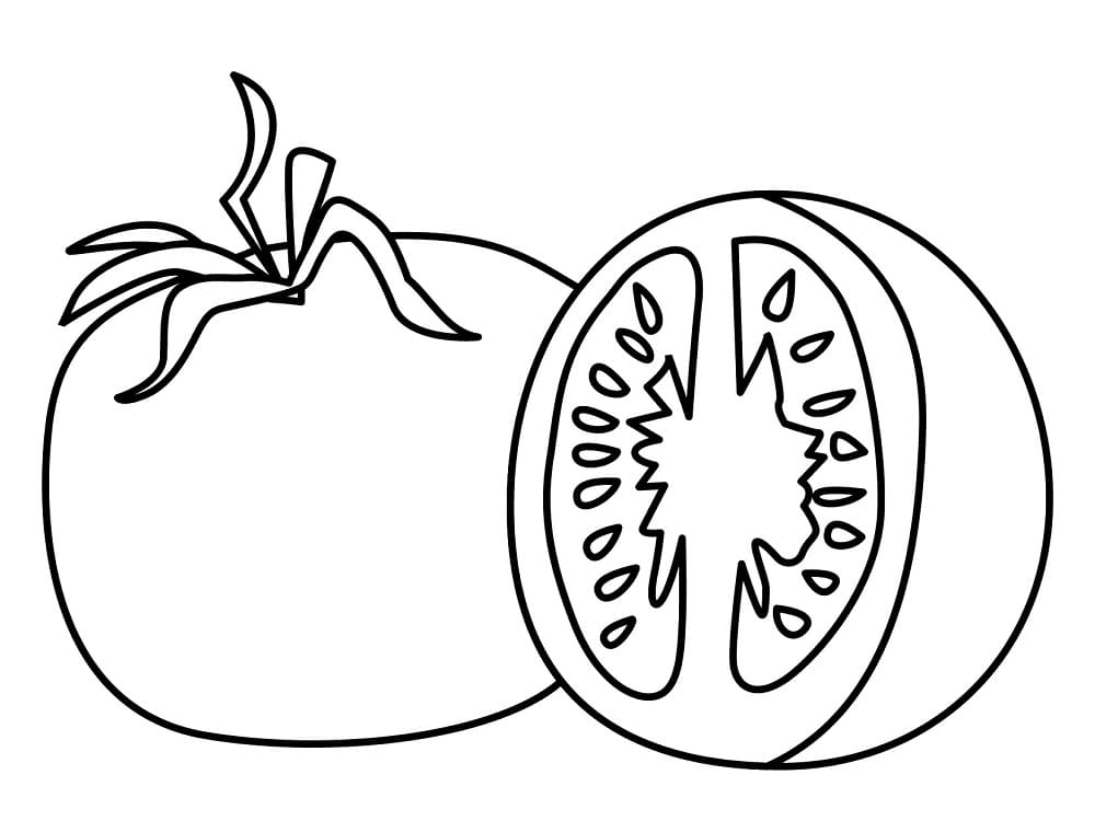 Tomato and a half coloring page