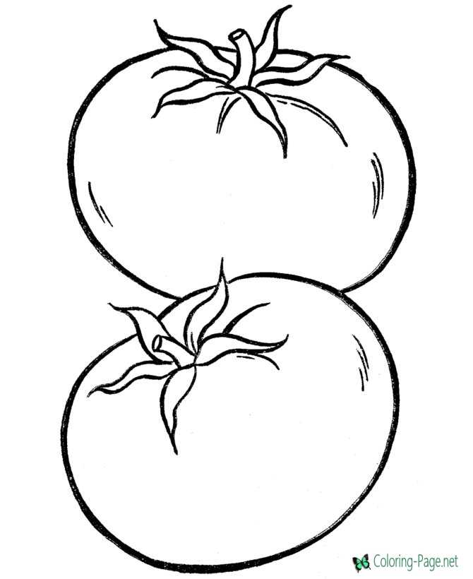 Food coloring pages tomatoes