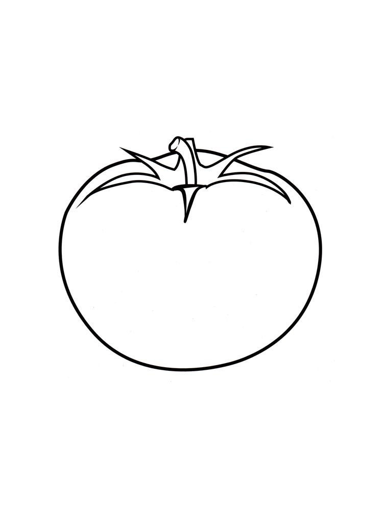 Drawing of a round tomato coloring page