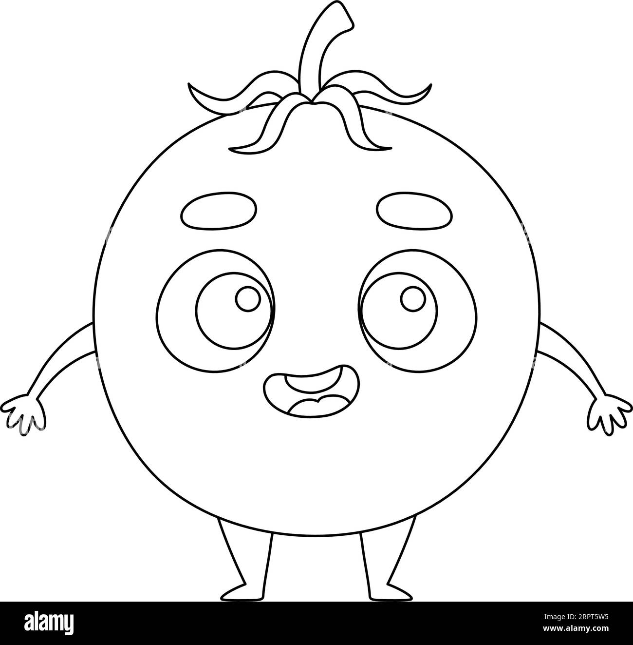 Coloring page funny tomato coloring book for kids educational activity for preschool years kids and toddlers with cute animal vector illustration stock vector image art