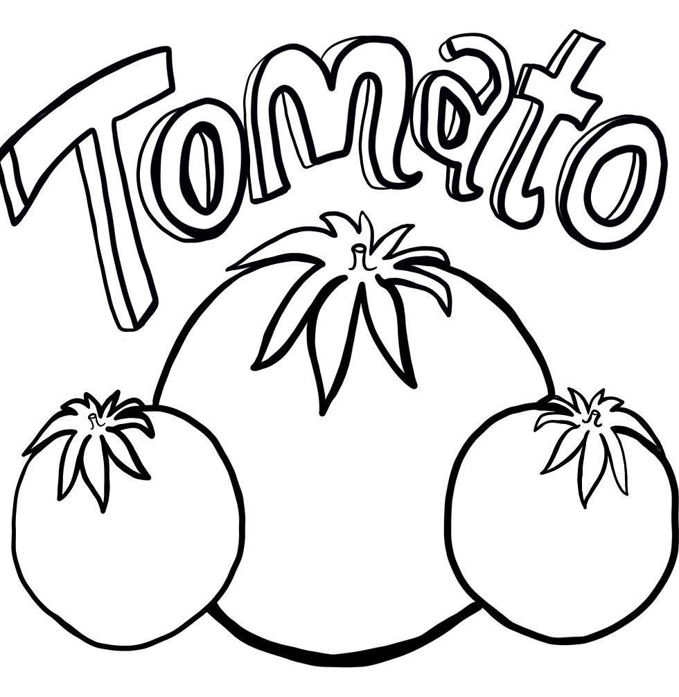 Tomato coloring page jenny maroney