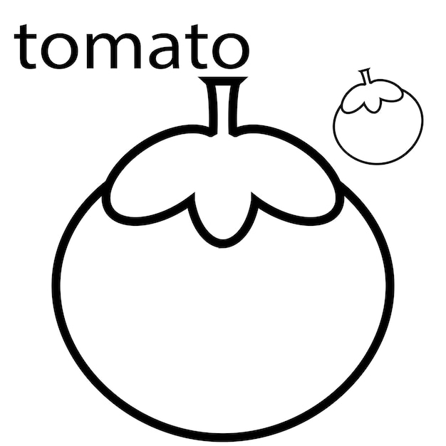 Premium vector coloring pages tomato