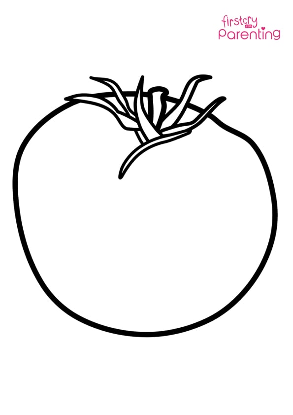 Cute tomato coloring page for kids