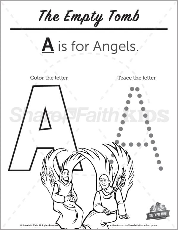 John the empty tomb preschool letter coloring â