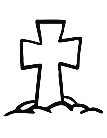 Halloween cross tombstone coloring page free printable coloring pages