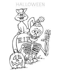 Halloween coloring pages playing learning