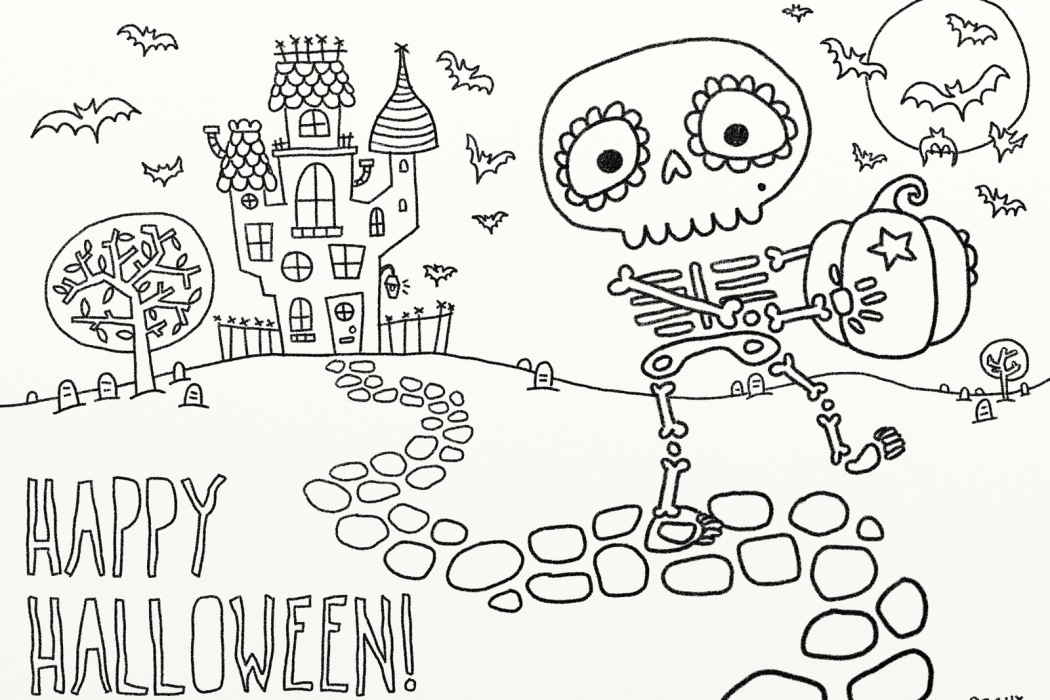 Free printable skeleton coloring pages for kids