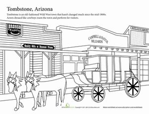 Summer vacation coloring tombstone arizona worksheet education arizona education summer vacation