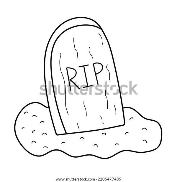 Halloween coloring page rip tombstone spooky stock vector royalty free