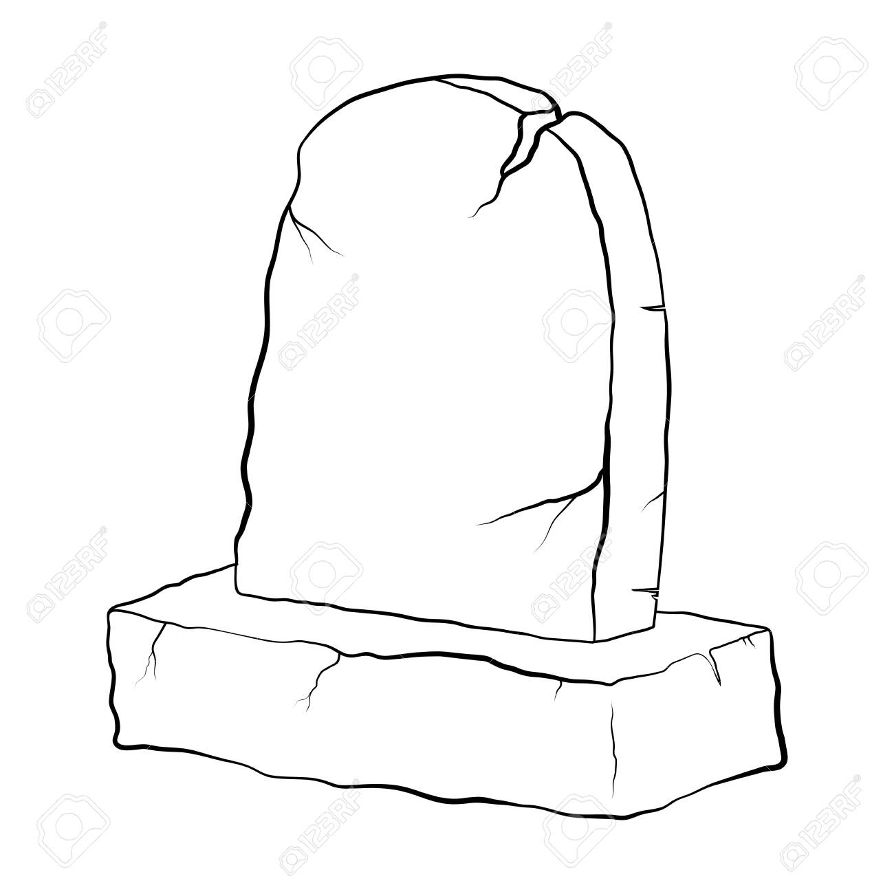 Grave outline cartoon design with cracks for halloween coloring book pages isolate on white background royalty free svg cliparts vectors and stock illustration image
