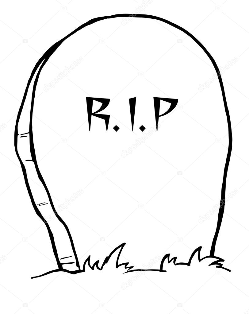 Outlined tombstone stock photo by hittoon