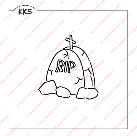 Paint your own rip tombstone cookie stencil â krazy kreationz sweets