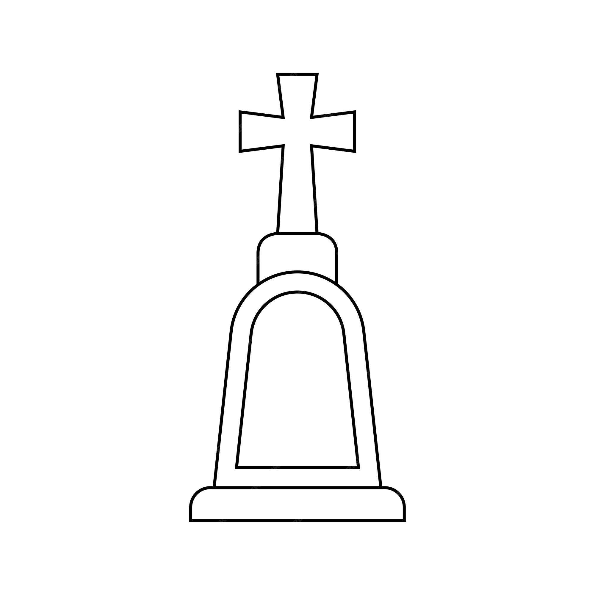 Premium vector coloring page with tombstone for kids